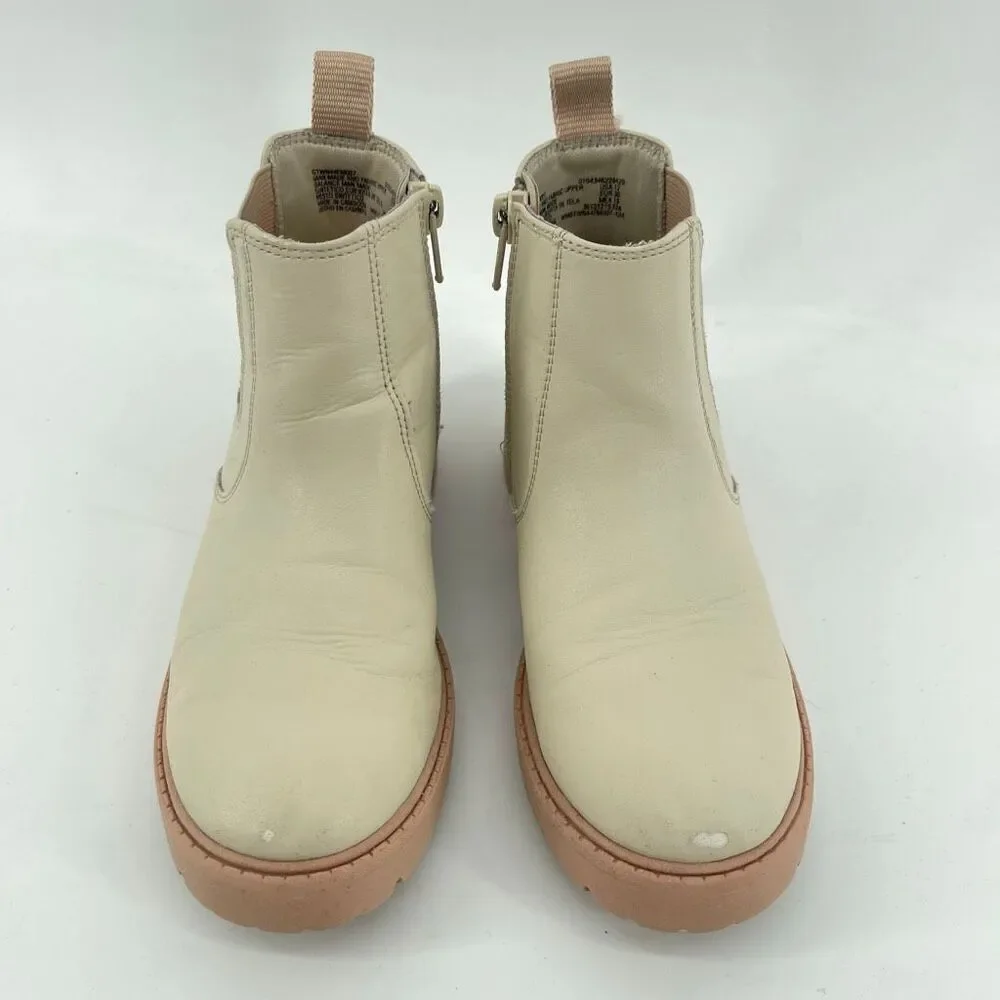 Wonder Nation Toddler Girls Pink Lug Sole Chelsea Boots Faux Leather Size 12